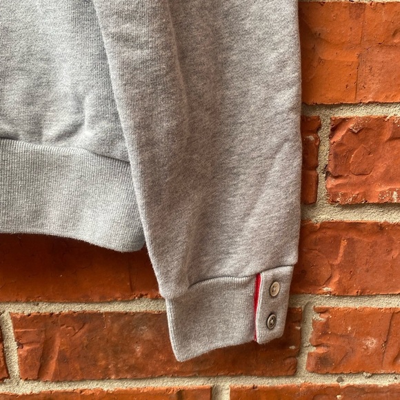 Thom Browne Size 2 Center Stripe Jersey Gray Pullover Hoodie Sweater - Picture 5 of 11
